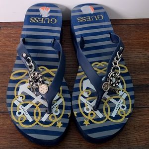 *BRAND NEW* Guess Anchor Wedge Flip Flops